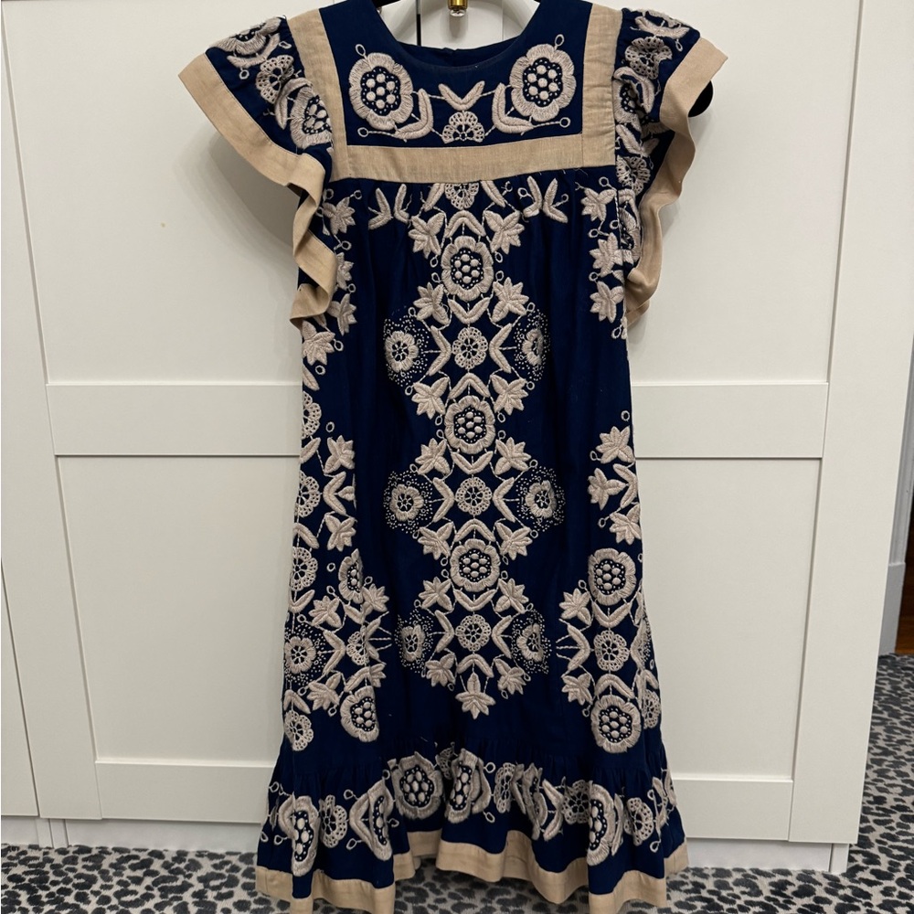 Embroidered Sea dress Manuela cotton linen blend tunic
Xs